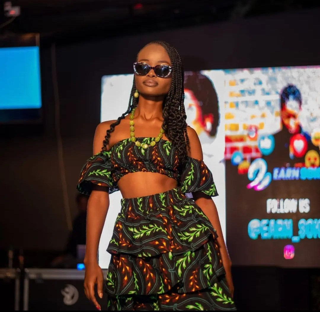 Ankara Crop Top with Layered Skirt