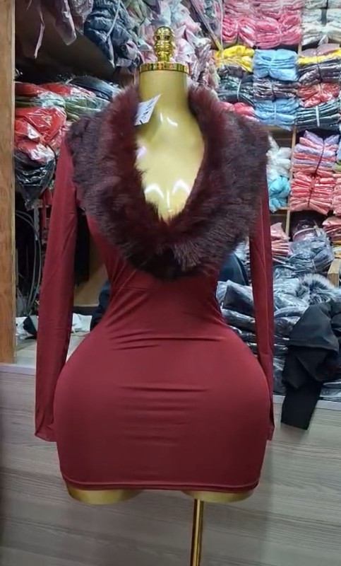 Fur Necked Dress