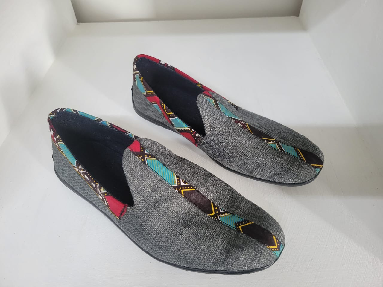 Ankara Patched shoes with a touch of Grey