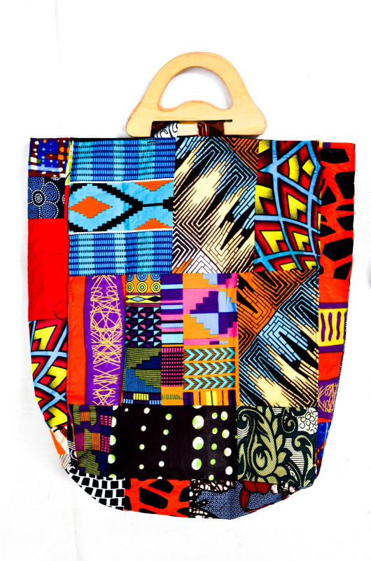 Neutral Wood Handle Bag