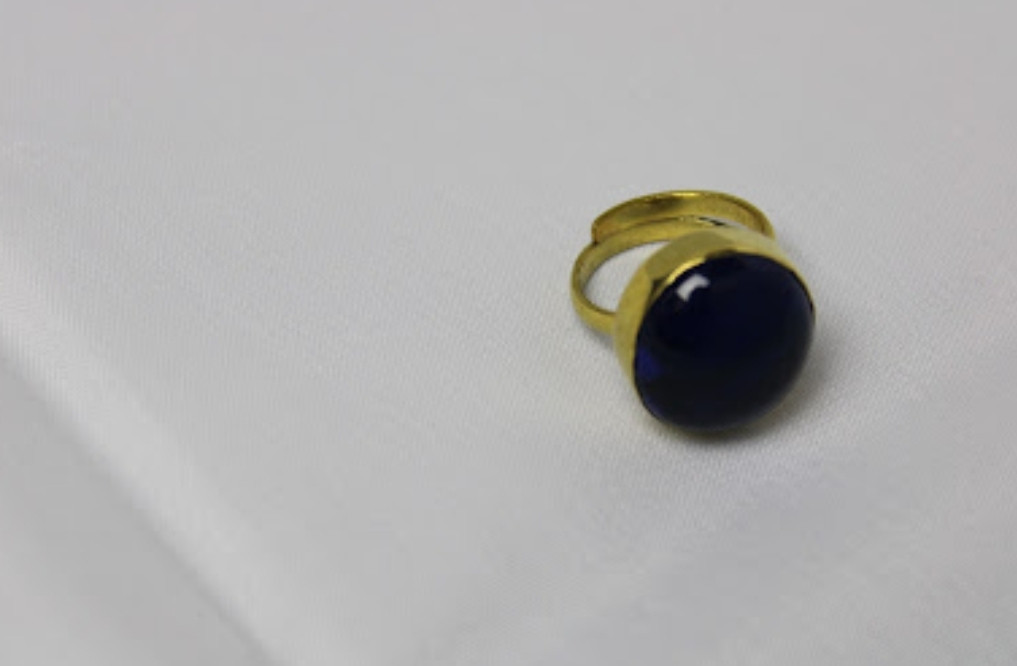 Glass Glossy Blue Ring