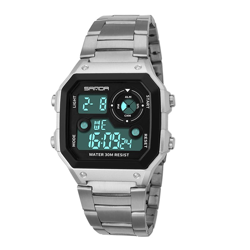 Sanda Gents Digital Watch 408 - Silver