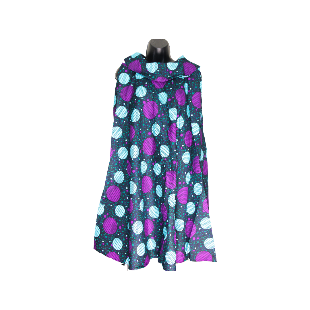 Snood Collar Ankara Dress.