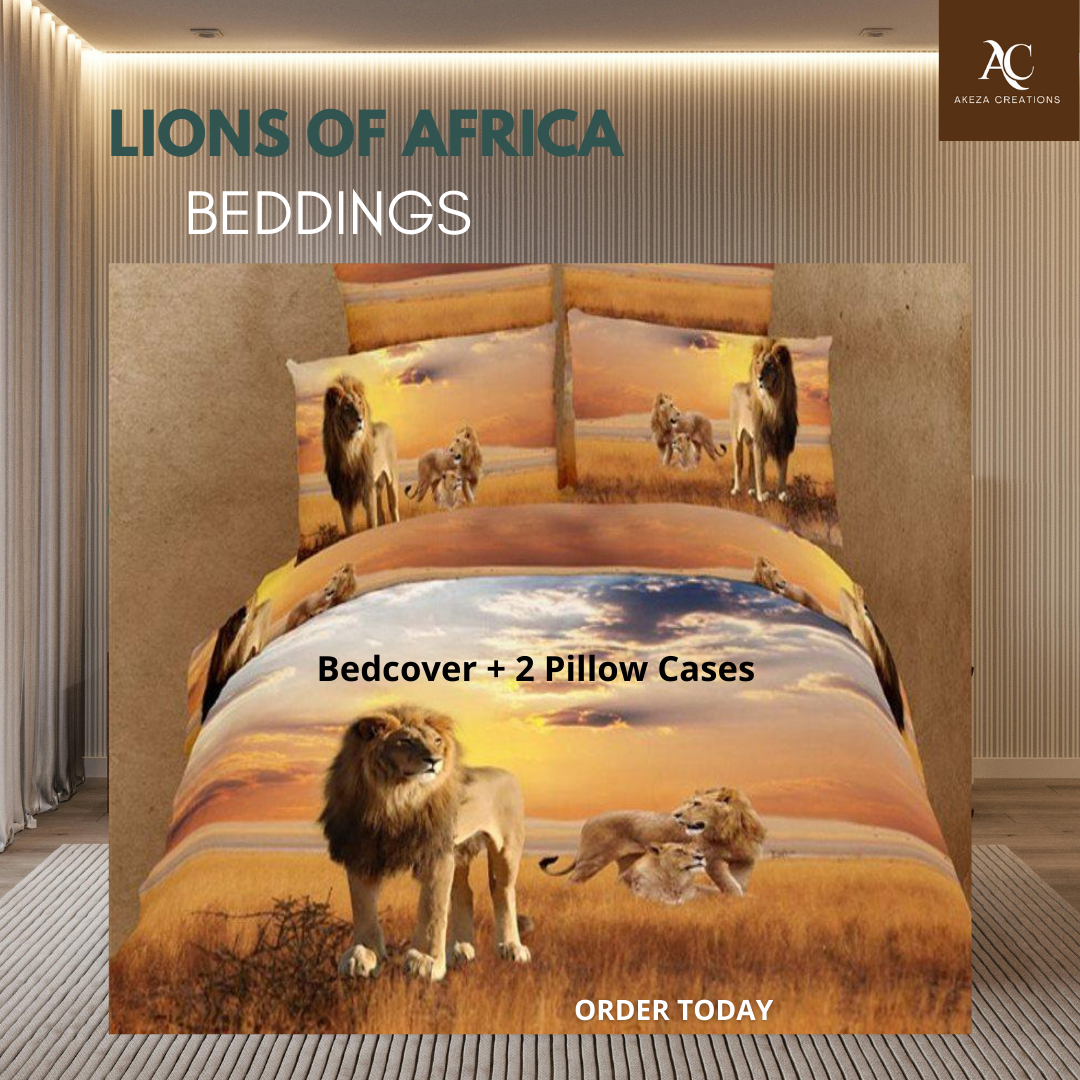 Lions of Africa BedCover plus 2 Pillow Cases