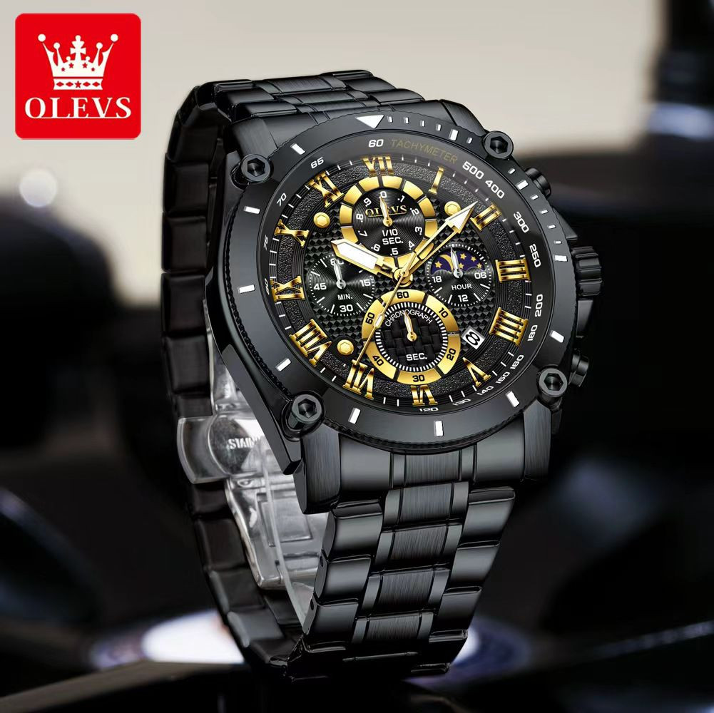 OLEVS Gents 3689 - Black-Gold