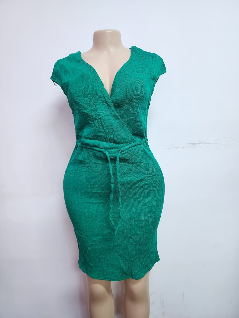 Green V-Neck Dress