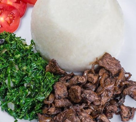 Dry Fry Goat and Ugali