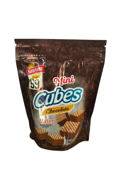 Mini Cubes Wafers with Chocolate Cream