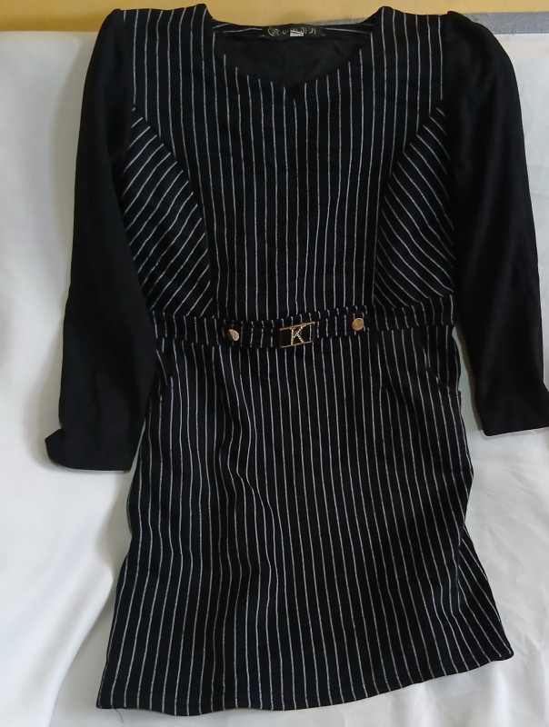 Stripped white and black Dress